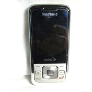 Samsung SPH‑M300 Slider Cell Phone Sprint Silver/White Non‑Working Parts/Repair